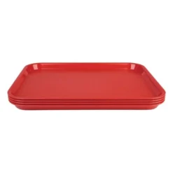 Plateau Fast Food en Plastique Rouge 345x265mm - Kristallon