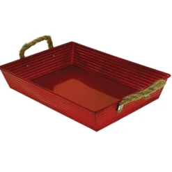 Plateau Métal Rouge Zinka 26X20 Lot de 38 - Créapak
