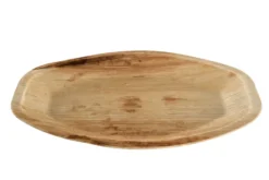 Plateau ovale en feuille de palmier 37 x 25 cm - 100 unités - Betik