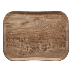 Plateau Polyester Century Aspect Naturel Bois Olivier Clair - 360x460mm - Cambro