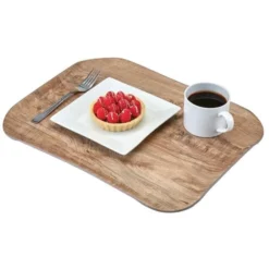 Plateau Polyester Century Aspect Naturel Bois Olivier Clair - 360x460mm - Cambro