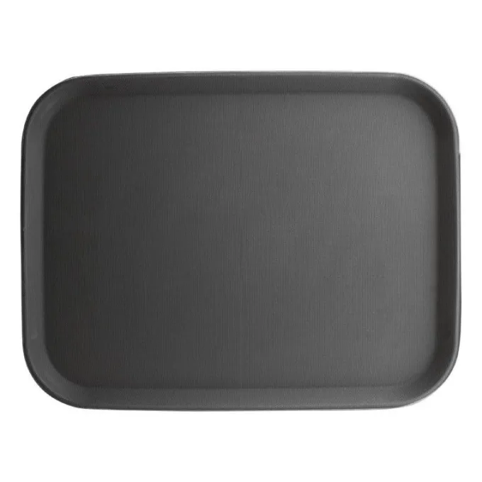 Plateau Rectangulaire Anti-Dérapant Noir - 356 x 457 mm - Kristallon
