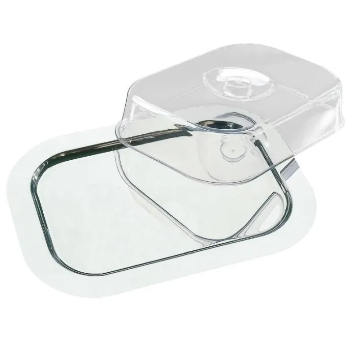 Plateau rectangulaire inox avec couvercle - APS 310 x 90 mm