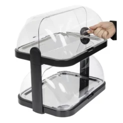 Plateau Réfrigéré Inox à Deux Étages avec Couvercle Rabattable - APS