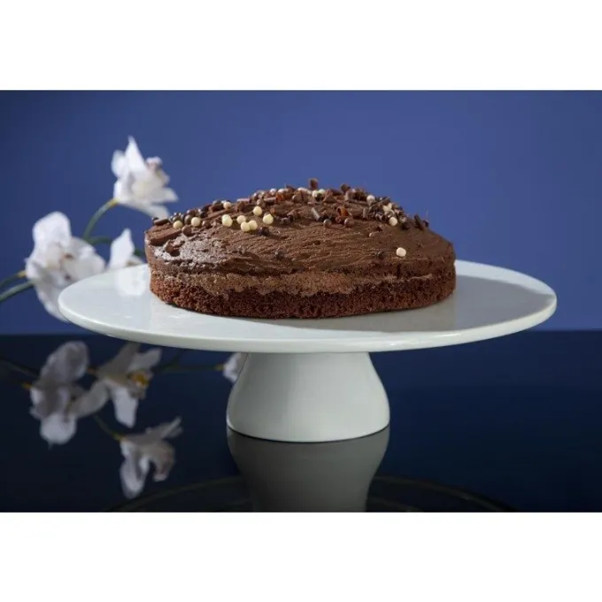 Plat à gâteau sur pied en porcelaine - 330 mm