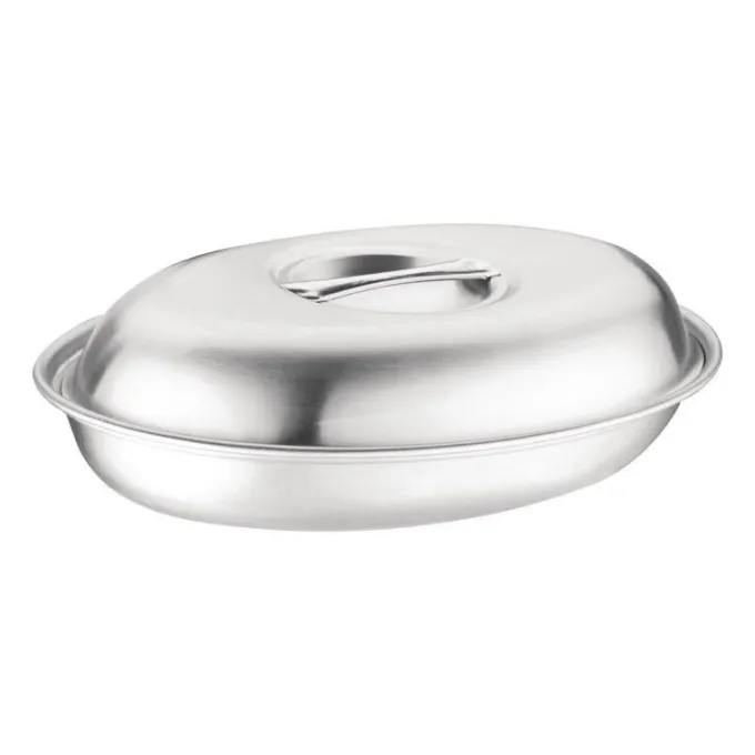 Plat à légumes en inox ovale 210 x 300 mm - OLYMPIA