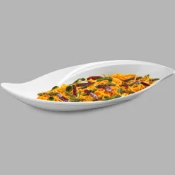 Plat Mélamine Blanc Feuille 50,5 x 24 cm - Pujadas