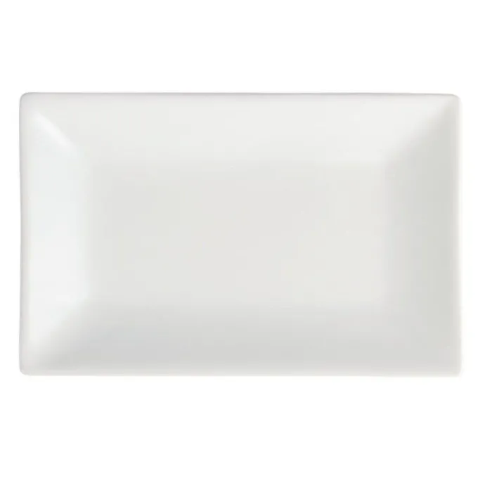 Plat Rectangulaire de Service en Porcelaine Blanche 200 x 130 mm - Lot de 6 - Olympia