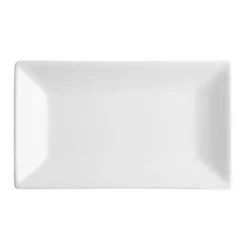 Plat Rectangulaire de Service en Porcelaine Blanche 250 x 150 mm - Boite de 4 - Olympia