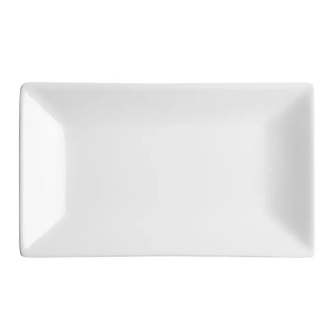 Plat Rectangulaire de Service en Porcelaine Blanche 250 x 150 mm - Boite de 4 - Olympia