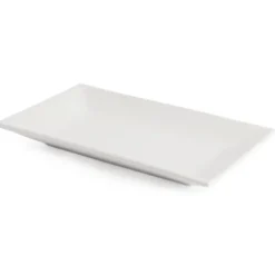 Plat Rectangulaire de Service en Porcelaine Blanche 250 x 150 mm - Boite de 4 - Olympia