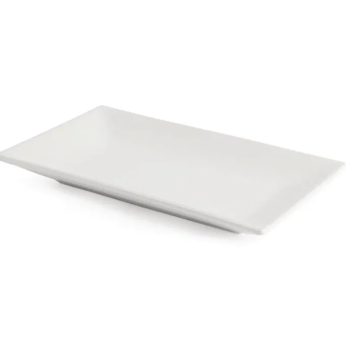 Plat Rectangulaire de Service en Porcelaine Blanche 250 x 150 mm - Boite de 4 - Olympia
