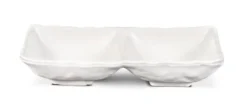 Plat Snack ou Sauce 2 Compartiments Blanc - Pujadas