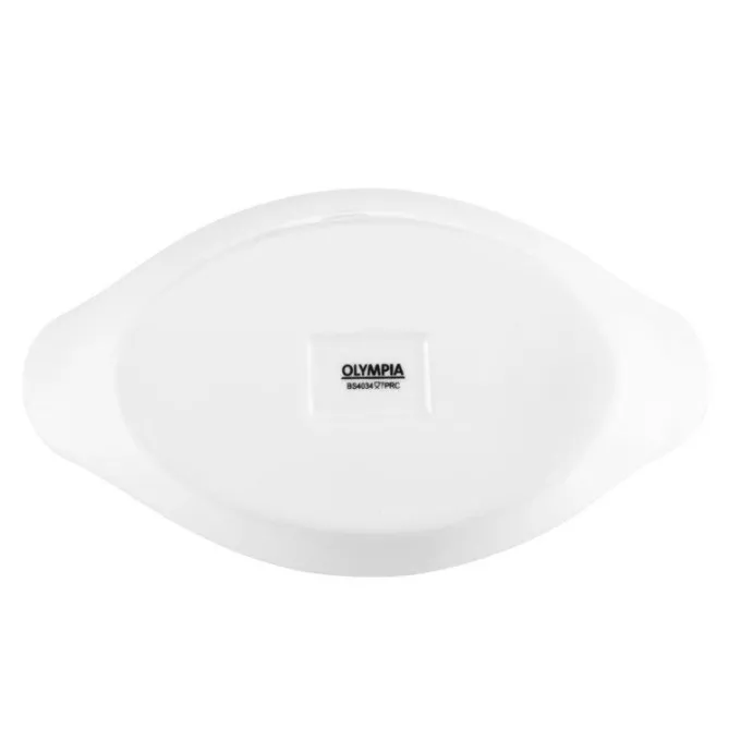 Plats ovales à oreilles blancs 204 x 118 mm Olympia - Boite de 6