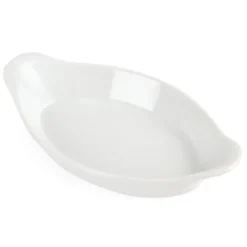 Plats ovales à oreilles blancs 204 x 118 mm Olympia - Boite de 6
