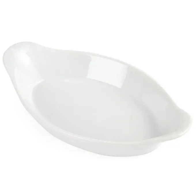 Plats ovales à oreilles blancs 204 x 118 mm Olympia - Boite de 6