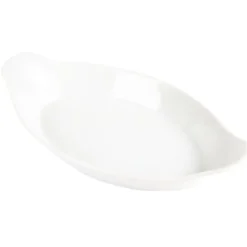 Plats ovales à oreilles blancs Olympia 53 x 289 x 166 mm - Lot de 6