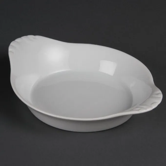 Plats ronds à oreilles blancs Olympia 26(H)x170(L)x140(P) mm - Boite de 6