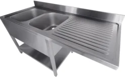 Plonge double évier Inox démontable à gauche - Combisteel