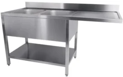 Plonge double évier Inox démontable à gauche - Combisteel