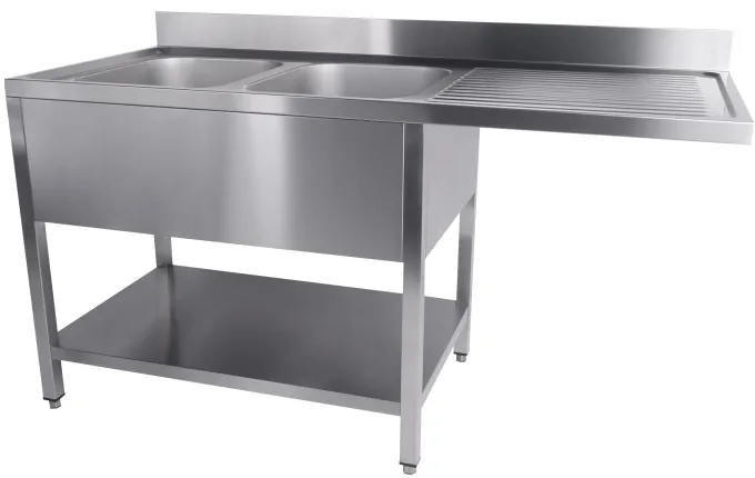 Plonge double évier Inox démontable à gauche - Combisteel