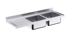 Plonge en Inox avec 2 Bacs et 1 Egouttoir 2000 mm - Distform