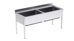Plonge en Inox avec Bâti 2 Bacs Grande Capacité Gamme 700 - Distform