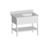 Plonge Inox avec 1 Bac de 400X400X250 MM - L2G