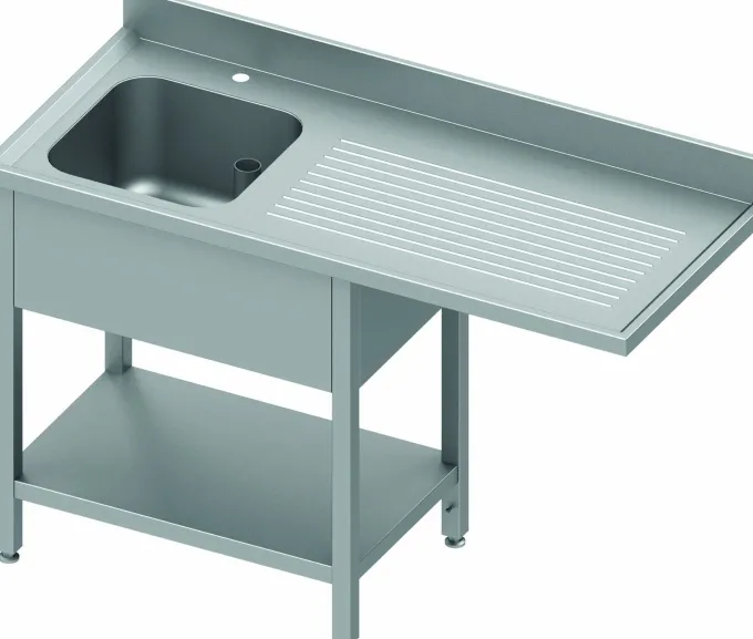 Plonge Inox avec Dosseret - Profondeur 600 - Passage Lave Vaisselle - Stalgast