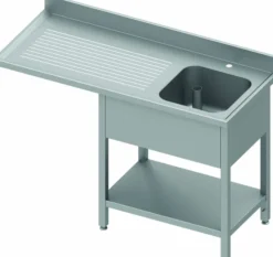 Plonge Inox avec Dosseret - Profondeur 600 - Passage Lave Vaisselle - Stalgast