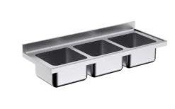 Plonge Inox Simple avec trois Bacs Gamme 700 - Distform
