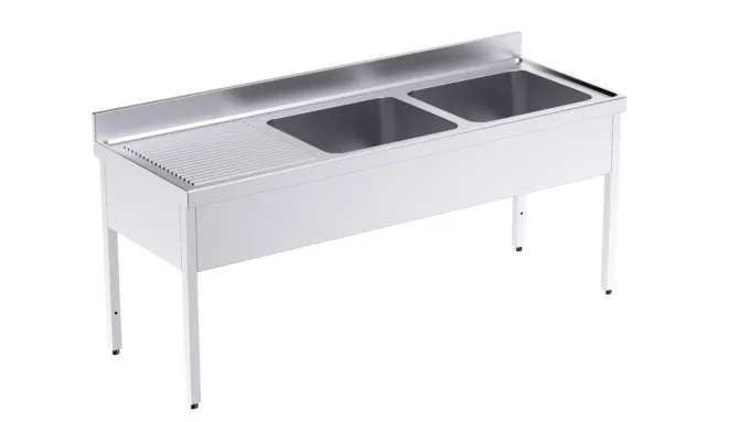 Plonge Professionnelle en Inox avec 2 Egouttoirs 2000 mm - Distform
