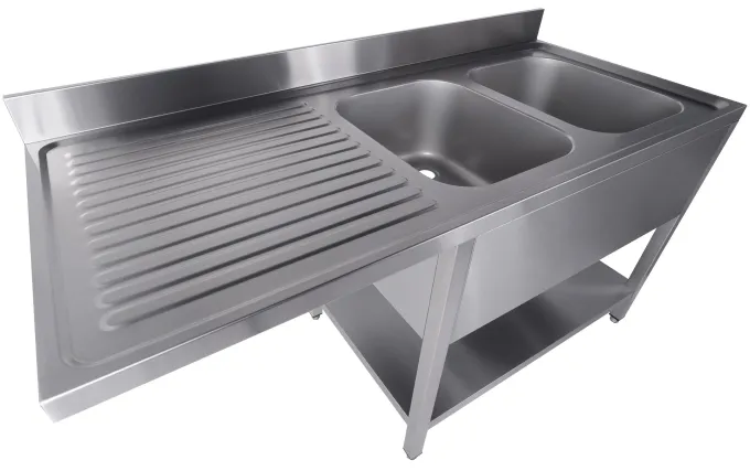 Plonge évier double Inox démontable à droite - Combisteel
