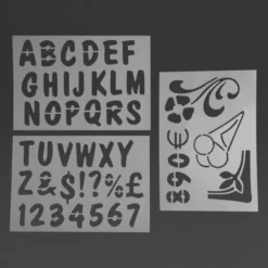Pochoirs avec numéros images lettres - Lot de 5