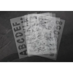 Pochoirs avec numéros images lettres - Lot de 5