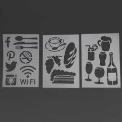 Pochoirs avec numéros images lettres - Lot de 5
