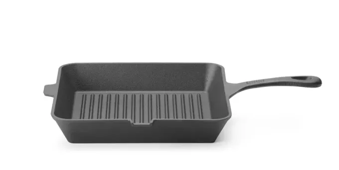Poêle à griller en fonte, Noir, 250x250x(H)50mm, Carré - Hendi