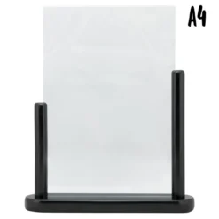 Porte-affiche de table- Large - Bois avec finition noir laqué - Securit