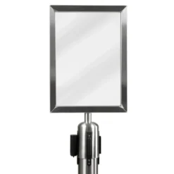 Porte-affiches pour poteau à corde rétractable - A4 - acier inoxydable (accessoires pour fixation inclus) - Securit