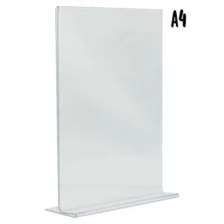 Porte-affiche vertical en acrylique transparent - Format A4 - Securit