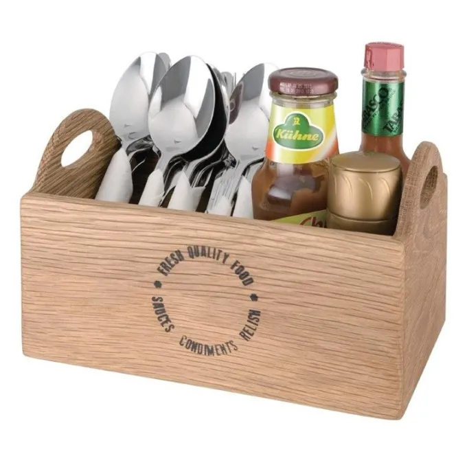 Porte-Condiments en Chêne avec Inscription - 230 mm - Olympia