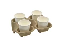 Porte-gobelet en carton pour 4 gobelets, divisible en 2 - 300 unités - Betik