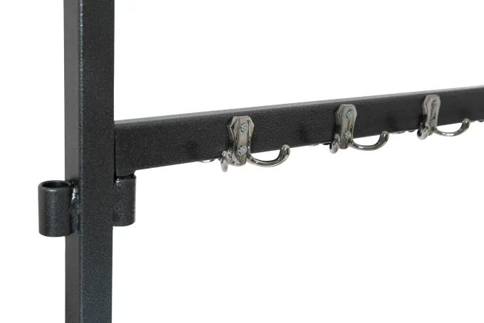 Porte-Manteaux 104 Crochets en Acier Martelé Mobile et Extensible 192 x 60 x 200 cm - Veba