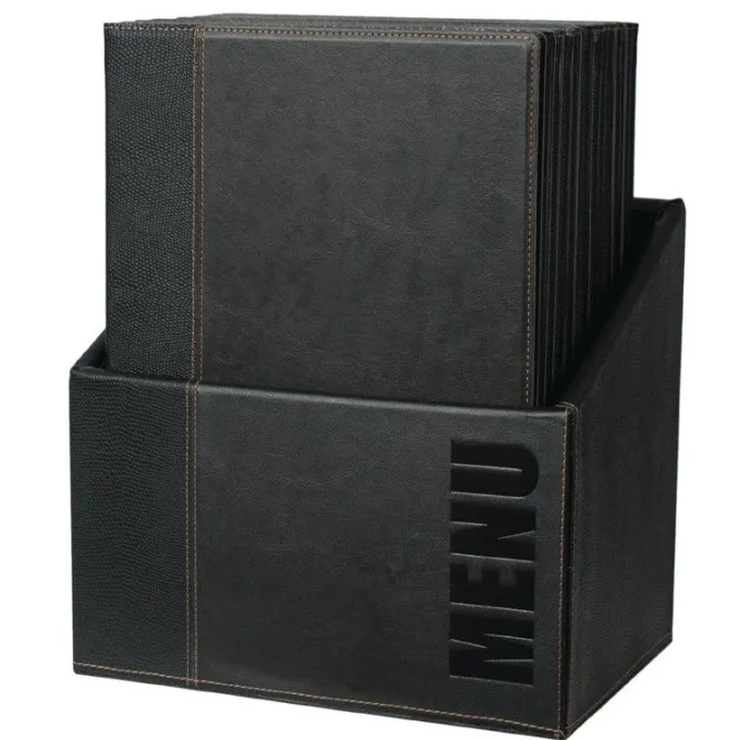 Porte-Menu Contemporain A4 avec Boîte de Rangement - Lot de 20 - Securit