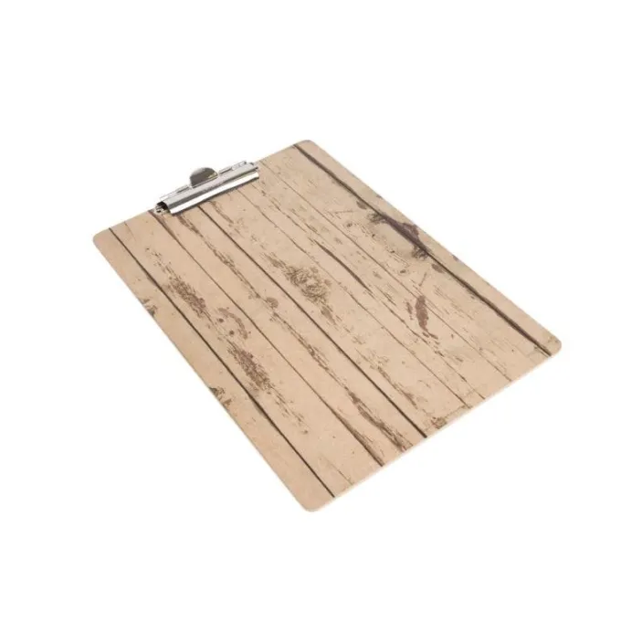 Porte-menu plaque effet bois clair Olympia - A4