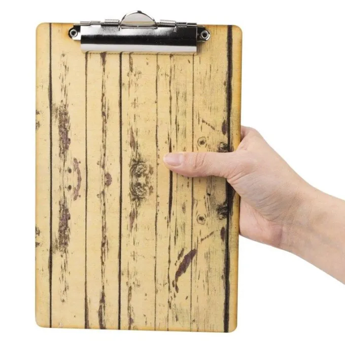 Porte-menu plaque effet bois clair Olympia - A4