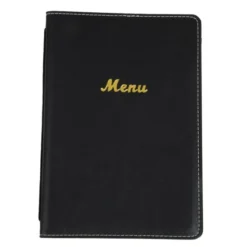 Porte-Menus en Simili Cuir Noir - Format A5 - Olympia
