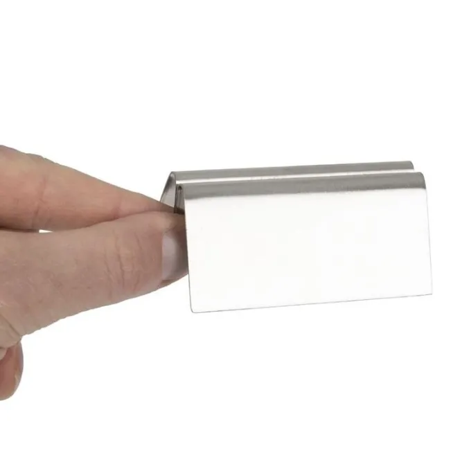 Porte-menu triangulaire en acier inoxydable Olympia