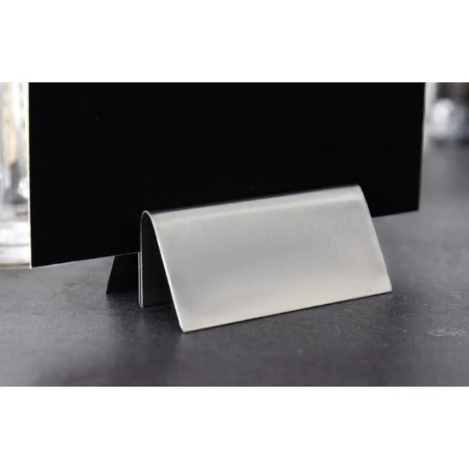 Porte-menu triangulaire en acier inoxydable Olympia