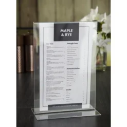 Porte-menu vertical en acrylique - Olympia - Format A5